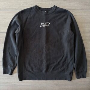 Good Stuff Mens Crewneck Sweatshirt Black Graphic Ice Cream Print Size L